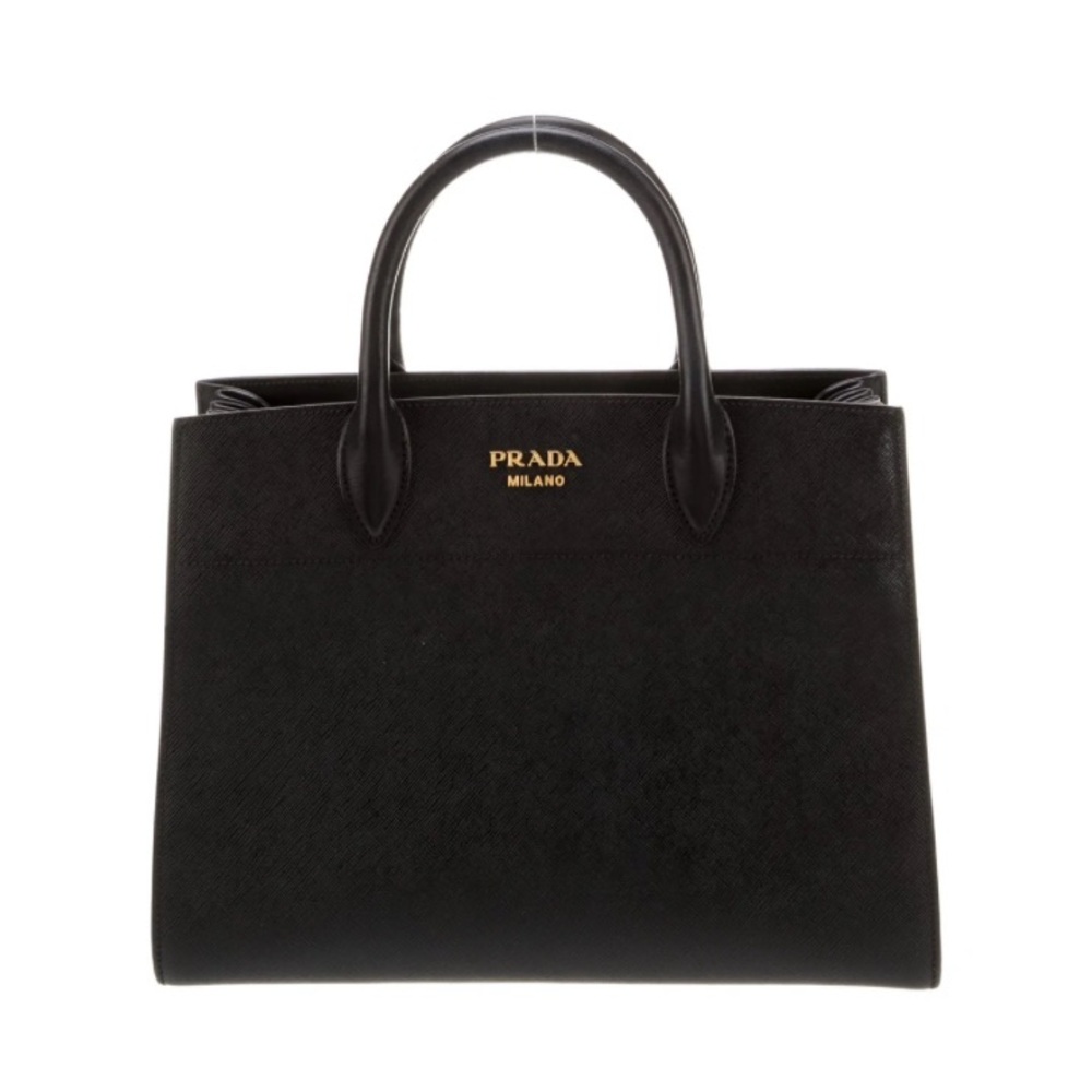 Prada Bibliotheque Tote Velvet and Leather Small Black